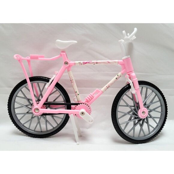 Barbie Pink Bicycle Toy Floral Accents White Details For Doll Play 11" x 6.5" - Picture 4 of 8